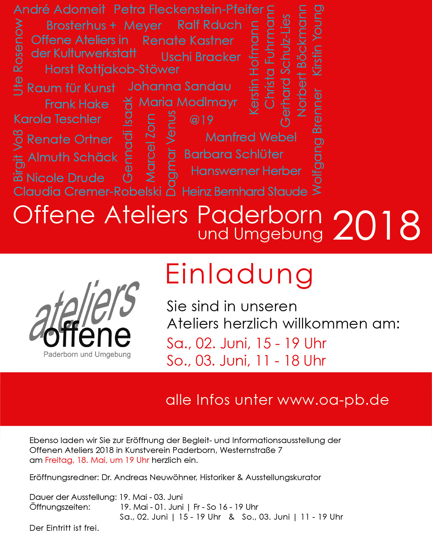 Mehr über den Artikel erfahren Offene Ateliers Paderborn 2018